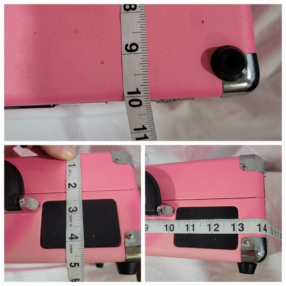 Victrola's pink black The Journey Suitcase Record Player UNTESTED NO RECORDS - Picture 13 of 14